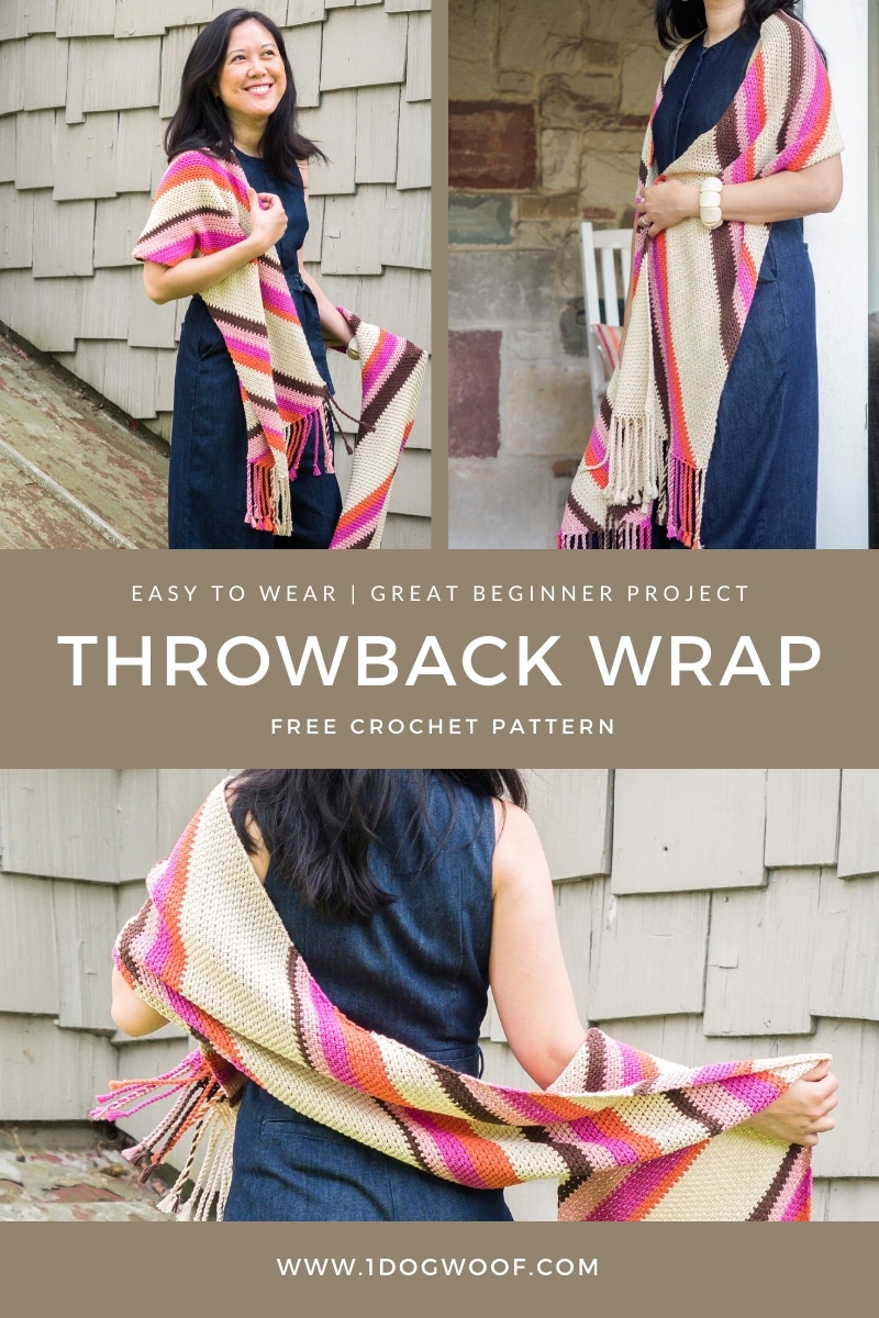 throwback wrap crochet shawl free pattern